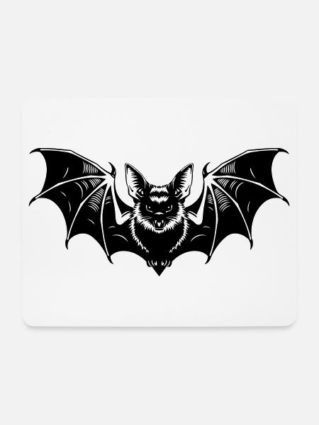 Fledermaus Gothic Illustration - Mousepad (Querformat) - Weiß