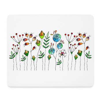 Fleur - Tapis de souris (format paysage) - blanc - Devant