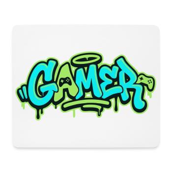 Gamer Graffiti Logo - Mousepad (Querformat) - Weiß - Vorne