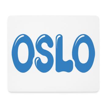Oslo Retro Groovy Typografie Blasen Himmelblau - Mousepad (Querformat) - Weiß - Vorne