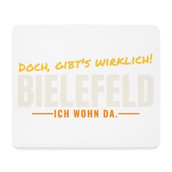 Bielefeld – Doch, gibt's wirklich! Ich wohn da. - Mousepad (Querformat) - Weiß - Vorne