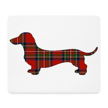 Tartan-Wursthund | Pyrenäenlinien-Labor - Mousepad (Querformat) - Weiß - Vorne