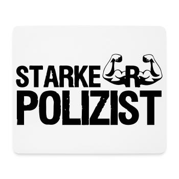 Starker Polizist, Polizei, Sprüche, Geschenk - Mousepad (Querformat) - Weiß - Vorne