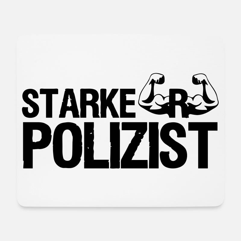 Starker Polizist, Polizei, Sprüche, Geschenk - Mousepad (Querformat) - Weiß