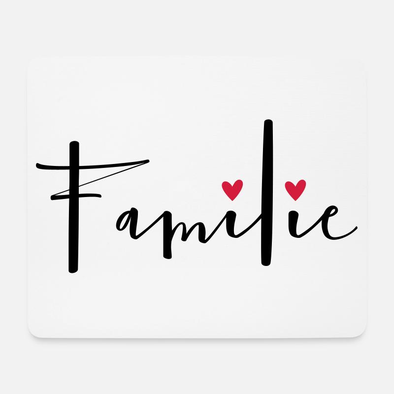 Familie Herz Liebe Geschenkidee - Mousepad (Querformat) - Weiß