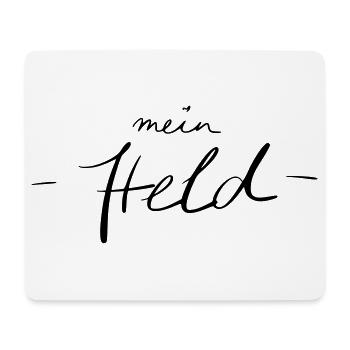 mein Held - Mousepad (Querformat) - Weiß - Vorne