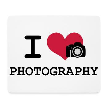 I Love Photography - Tapis de souris (format paysage) - blanc - Devant