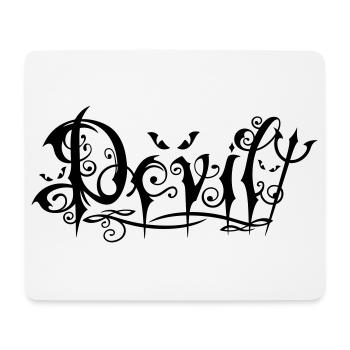 Lettrage du diable dans le style gothique ornemental - Tapis de souris (format paysage) - blanc - Devant