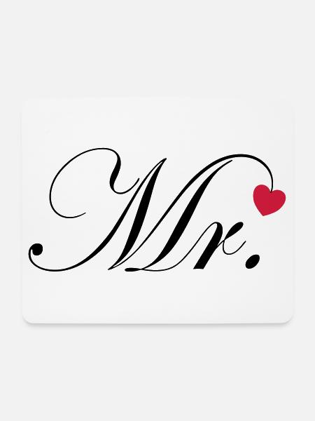 Mr Design Bräutigam Hochzeit Herz Geschenk Paar - Mousepad (Querformat) - Weiß