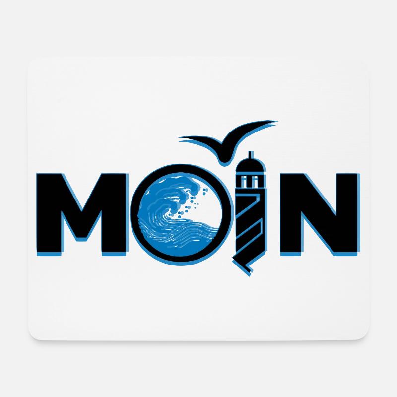 Moin Norddeutsch - Mousepad (Querformat) - Weiß