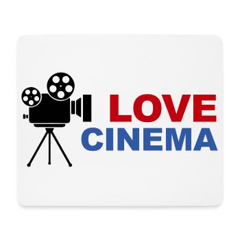 Love Cinema Bold Red Blue Typography - Mouse Pad (horizontal) - white - Front