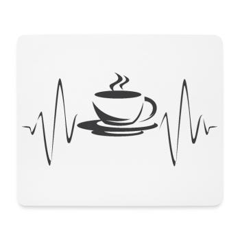 Coffee Cafe Heartbeat Icon Icon Logo Graphic - Mouse Pad (horizontal) - white - Front