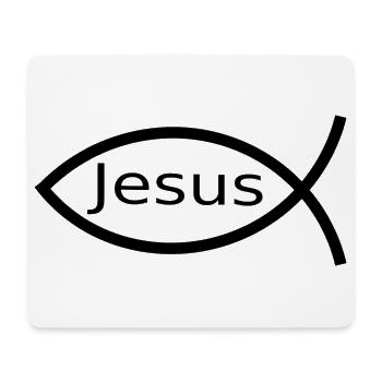 Jesusfisch schwarz Ichthys Fisch Fische - Mousepad (Querformat) - Weiß - Vorne