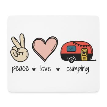 Frieden Liebe Camping - Mousepad (Querformat) - Weiß - Vorne