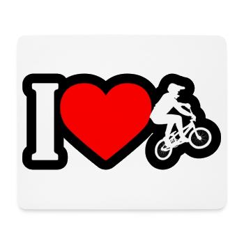 Ich liebe Radfahren auf Schwarz - Mousepad (Querformat) - Weiß - Vorne