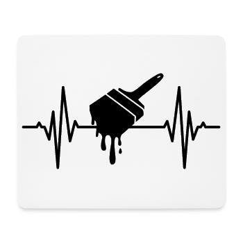 Palpitations cardiaques au pinceau de peintre - Tapis de souris (format paysage) - blanc - Devant