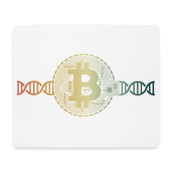 Bitcoin im Blut Kryptowährungs DNA DNS - Mousepad (Querformat) - Weiß - Vorne