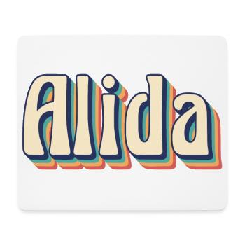 Alida T-Shirt Retro Vintage T-Shirt Geschenkidee - Mousepad (Querformat) - Weiß - Vorne