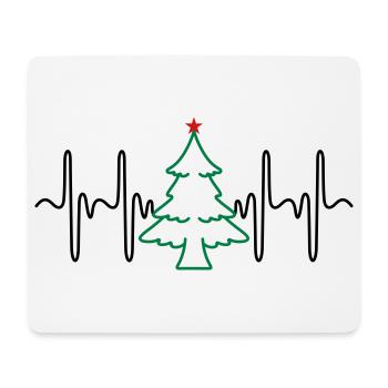 Heartbeat Christmas Tree (colors changeable) - Mouse Pad (horizontal) - white - Front
