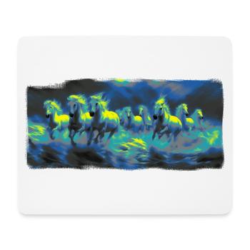 Wilde Pferde - Mousepad (Querformat) - Weiß - Vorne