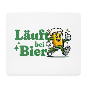 Läuft bei Bier - Mousepad (Querformat) - Weiß - Vorne