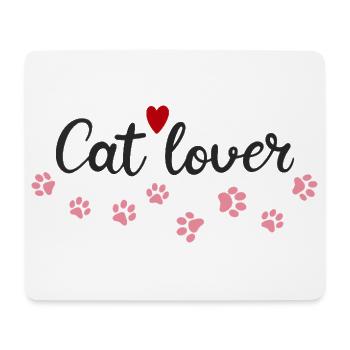 Heart and Paws Cat Lovers - Mouse Pad (horizontal) - white - Front