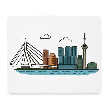 Rotterdam city skyline with bridge and tower - Mouse Pad (horizontal) - white - Front