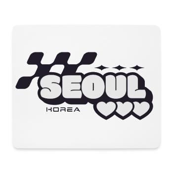 Seoul Rétro Cœurs - Tapis de souris (format paysage) - blanc - Devant