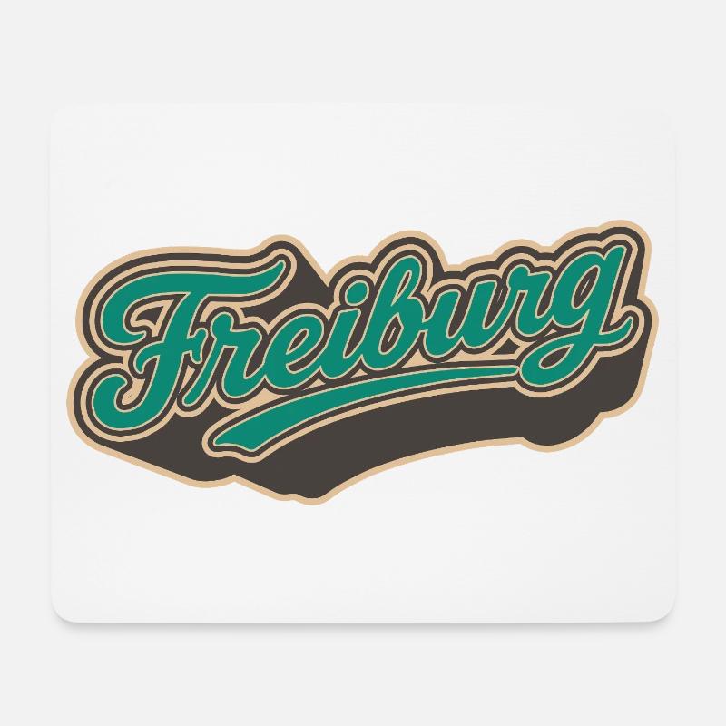Freiburg Retro Schriftzug Vintage Stil - Mousepad (Querformat) - Weiß
