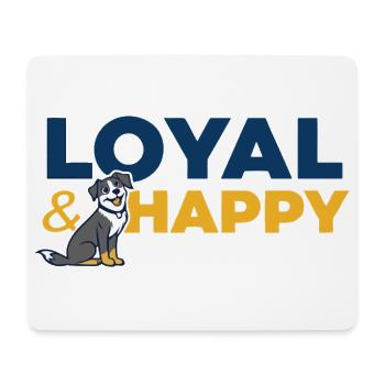 Chien fidèle et heureux logo cartoon - Tapis de souris (format paysage) - blanc - Devant