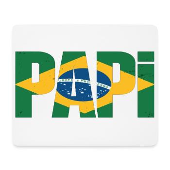 Drapeau Daddy Brésil – Cadeau pour les pères - Tapis de souris (format paysage) - blanc - Devant