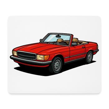 Rotes Cabrio Offenes Dach - Mousepad (Querformat) - Weiß - Vorne