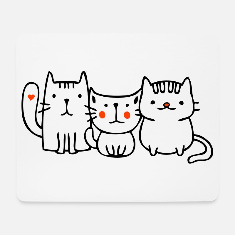 drei kleine Katzen - Mousepad (Querformat) - Weiß