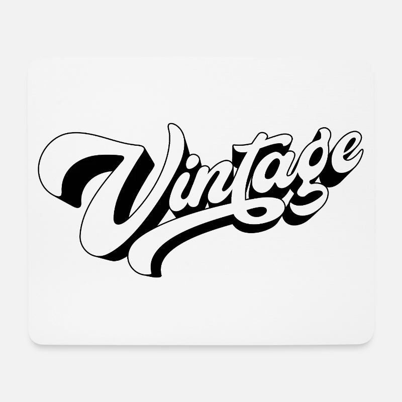 Vintage Black and White - Mouse Pad (horizontal) - white