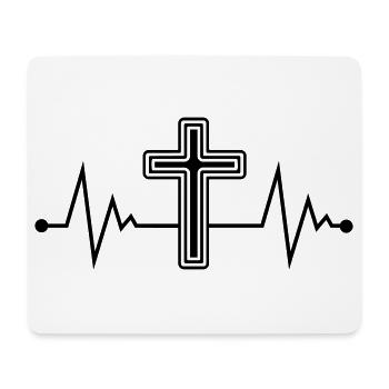 Kreuz Symbol - Mousepad (Querformat) - Weiß - Vorne