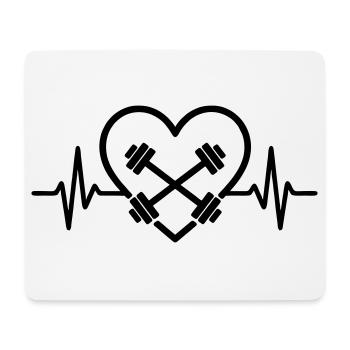 Musculation Cardiologie Fitness Haltères Sports - Tapis de souris (format paysage) - blanc - Devant