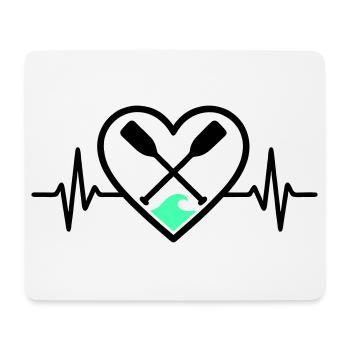 Kanu Kajak Herz Paddel Welle Outdoor Sport - Mousepad (Querformat) - Weiß - Vorne