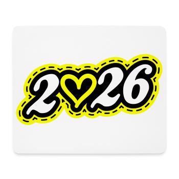 2026 Heart - Mouse Pad (horizontal) - white - Front