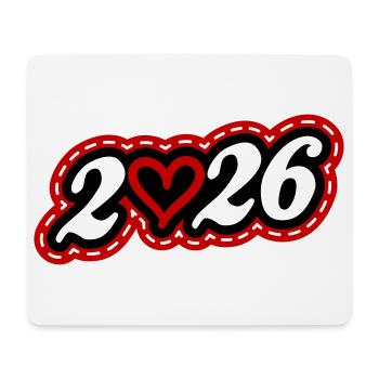 2026 Heart - Mouse Pad (horizontal) - white - Front