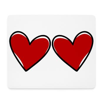 Symbole des cœurs amoureux - Tapis de souris (format paysage) - blanc - Devant
