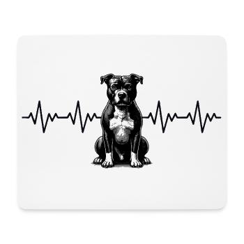 ECG du rythme cardiaque du pitbull - Tapis de souris (format paysage) - blanc - Devant