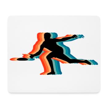 Frisbee Player Retro Silhouette Vintage Flying Dis - Mousepad (Querformat) - Weiß - Vorne