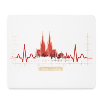 Cologne Skyline Heartbeat Dom Kölsch Love Geschen - Mouse Pad (horizontal) - white - Front