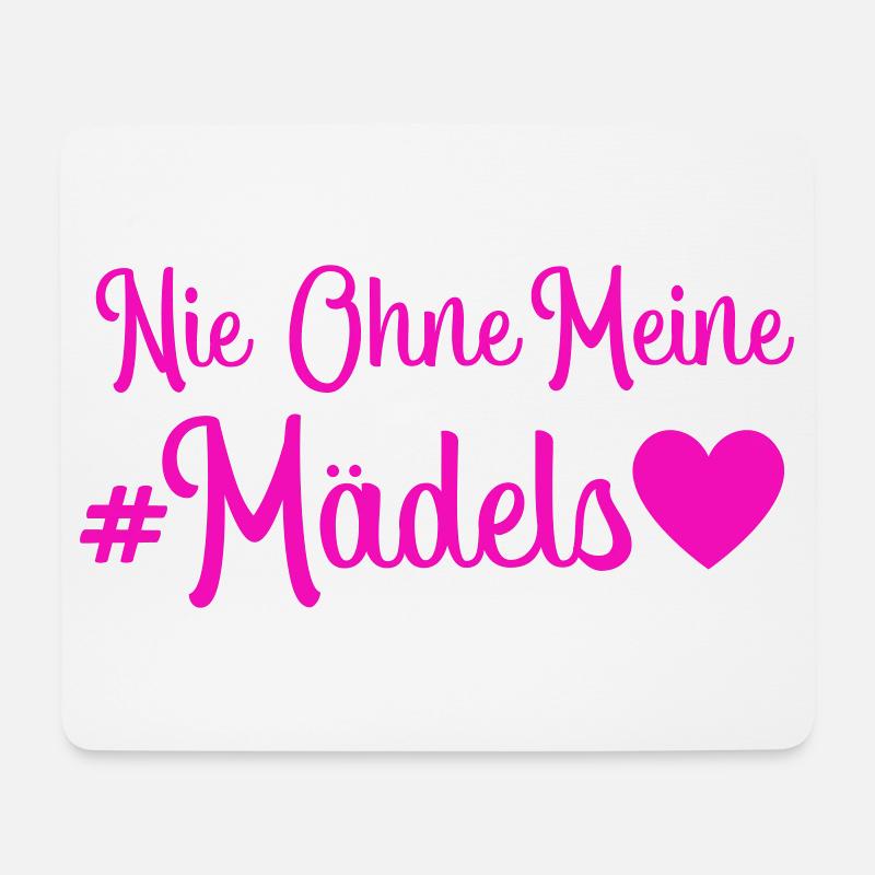 Nie Ohne Meine Mädels Herz - Mousepad (Querformat) - Weiß