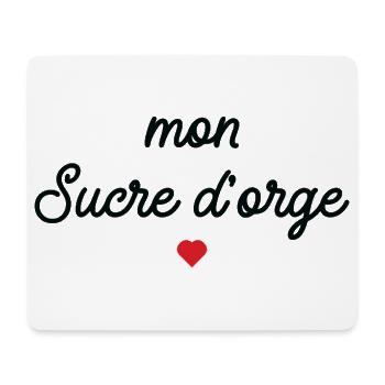 Mon Sucre d'Orge Script Cœur Rouge - Tapis de souris (format paysage) - blanc - Devant