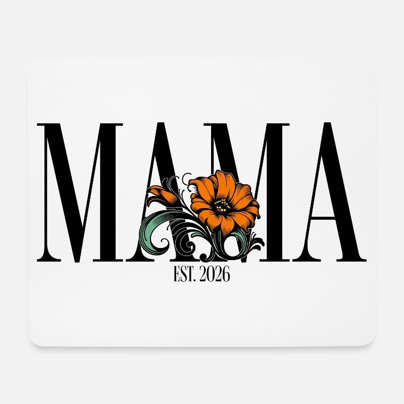 Mama – Florale Vintage Blume Geschenkidee - Mousepad (Querformat) - Weiß