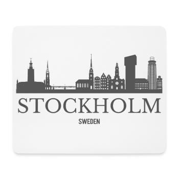 Stockholm, Suède, silhouette de Stockholm - Tapis de souris (format paysage) - blanc - Devant