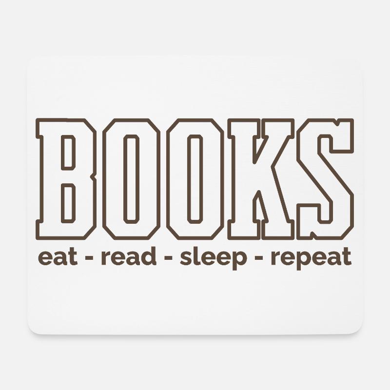 Bücherrhythmus: Essen Lesen Schlafen - Mousepad (Querformat) - Weiß