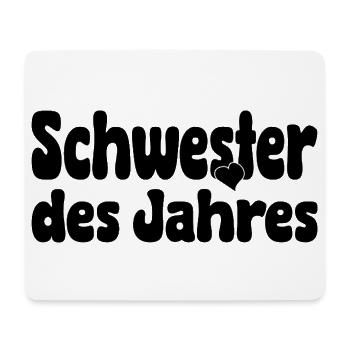 Schwester des Jahres Herz - Mousepad (Querformat) - Weiß - Vorne
