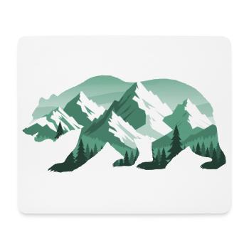 Bear Nature Mountains Forest - Mouse Pad (horizontal) - white - Front